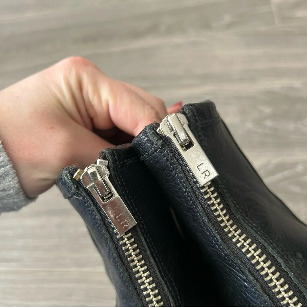 Loeffler Randall Felix Booties Black Leather Size 5.5